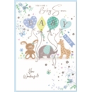 GREETING CARDS,Baby Boy 6's Animals & Balloons