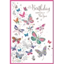 BIRTHDAY CARDS,6's Coloured Butterflies