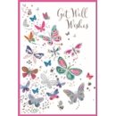 GREETING CARDS,Get Well 6's Coloured Butterflies