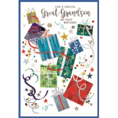 BIRTHDAY CARDS,Great Grandson 6's Assorted Presents