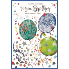 BIRTHDAY CARDS,Brother 6's Balloons & Streamers