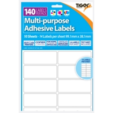 LABEL,S/Adh Multi Purpose 14 per A4 Sheet 99 x 38mm