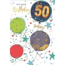 AGE 50 CARDS, 6's Male Text