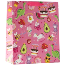 GIFT BAG,Party Time Pink (Large) (Was 1.79)
