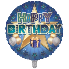 BALLOONS,Happy Birthday Star (Helium Foil)