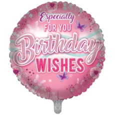 BALLOONS,Happy Birthday Floral Butterflies (Helium Foil)