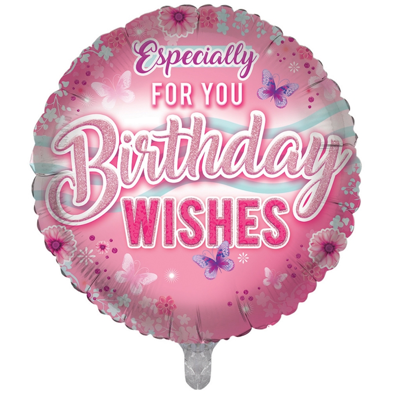 BALLOONS,Happy Birthday Floral Butterflies (Helium Foil)
