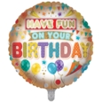 BALLOONS,Happy Birthday Silver (Helium Foil)