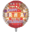 BALLOONS,Happy Birthday Cute Bear (Helium Foil)
