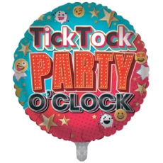 BALLOONS,Tick Tock Party (Helium Foil)