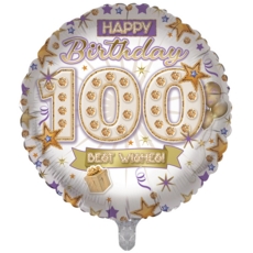BALLOONS,Age 100 Unisex (Helium Foil)