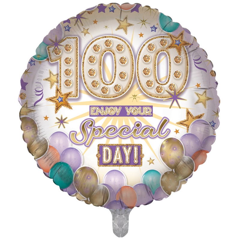 BALLOONS,Age 100 Unisex (Helium Foil)