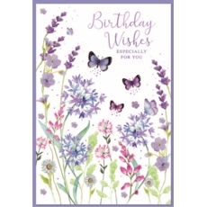 BIRTHDAY CARDS,6's Floral Butterflies