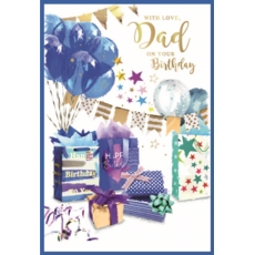 BIRTHDAY CARDS,Dad 6's Presents & Balloons