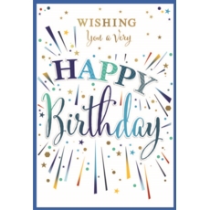 BIRTHDAY CARDS,6's Text & Stars