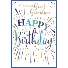 BIRTHDAY CARDS,Great Grandson 6's Text & Stars