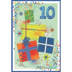 AGE 10 CARDS, 6's Male Presents & Stars