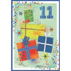 AGE 11 CARDS,Male 6's Presents & Stars