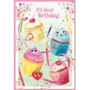 BIRTHDAY CARDS,6's Cupcakes