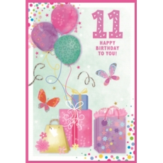 AGE 11 CARDS, 6's Female Presents & Balloons