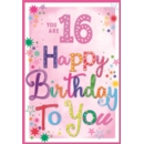 AGE 16 CARDS, 6's Female Text & Shapes