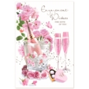 ENGAGEMENT CARDS, 6's Pink Bubbly & Flutes