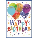 AGE 6 CARDS, 6's Male Balloons & Stars