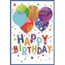 AGE 7 CARDS, 6's Male Balloons & Stars
