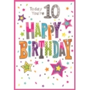 AGE 10 CARDS, 6's Female Stars & Text