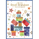 BIRTHDAY CARDS,Great Grandson 6's Presents & Stars