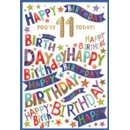 AGE 11 CARDS, 6's Male Text & Stars