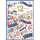 AGE 12 CARDS,6's Male Text & Stars