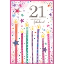 AGE 21 CARDS, 6's Female Candles & Stars