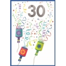 AGE 30 CARDS, 6's Male Party Poppers