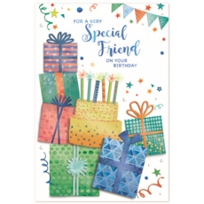 SPECIAL FRIEND CARDS,6's Presents & Cake