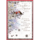 XMAS CARDS,Daughter & Partner 6's Robins in Silver Tree