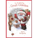XMAS CARDS,Great Grandson 6's Santa at Chimney with Reindeer