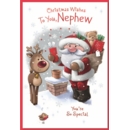 XMAS CARDS,Nephew 6's Santa at Chimney with Reindeer