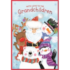 XMAS CARDS,Grandchildren 6's Santa, Snowman & Animals