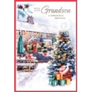 XMAS CARDS,Grandson 6's Christmas Tree outside Pub