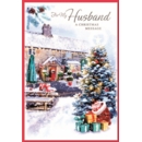 XMAS CARDS,Husband 6's Christmas Tree outside Pub