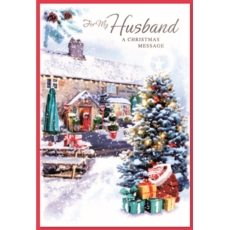 XMAS CARDS,Husband 6's Christmas Tree outside Pub