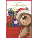 XMAS CARDS,Grandson 6's Bear with Presents