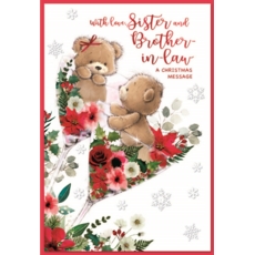XMAS CARDS,Sister & Brother in Law 6's Teddies in Glasses