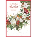 XMAS CARDS,Auntie 6's Robin in Floral Wreath
