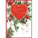 XMAS CARDS,Special Friend 6's Floral Heart