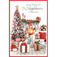 XMAS CARDS,Neighbours 6's Presents around the Fireplace