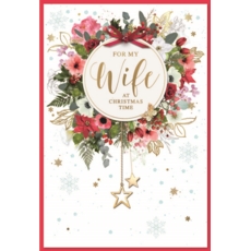 XMAS CARDS,Wife 6's Floral Wreath