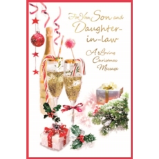 XMAS CARDS,Son & Daughter in Law 6's Champagne & Presents