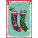 XMAS CARDS,Mum & Dad 6's Stockings with Presents